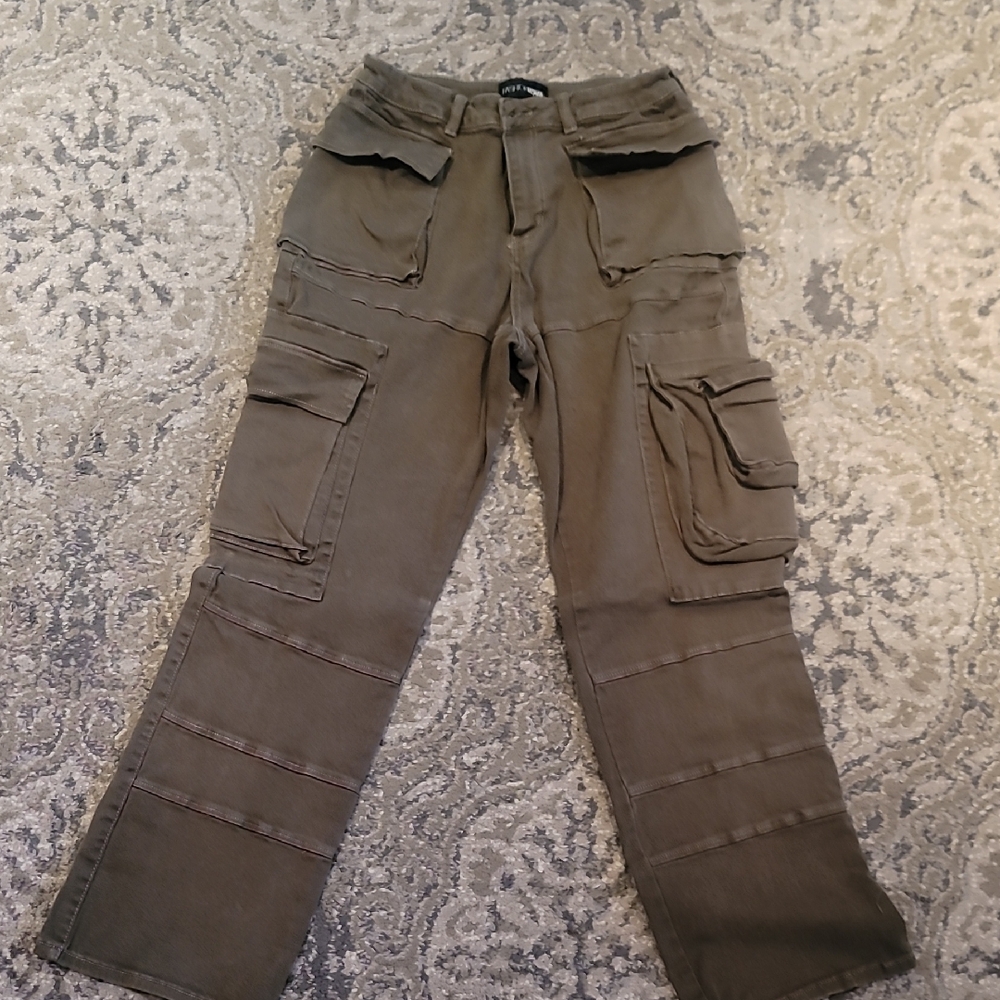 Fashion Nova Women's Olive Cargo Pants